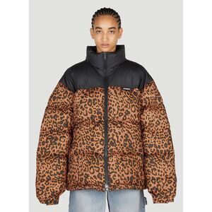 Vetements Women Leopard Print Puffer Jacket